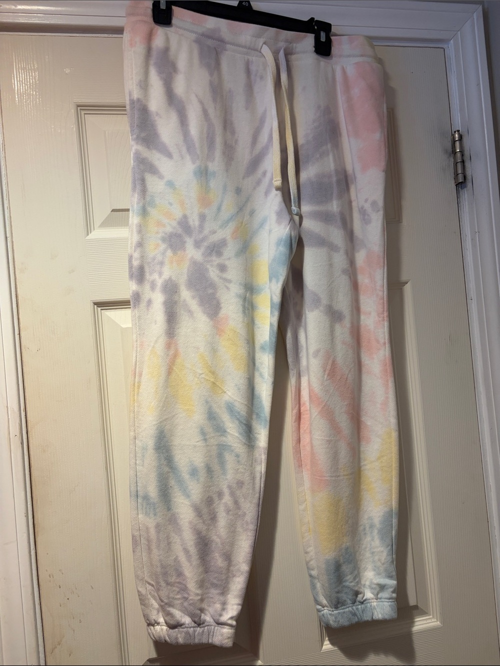 Alternative Soft Lightweight Joggers in Pastel Tie Dye